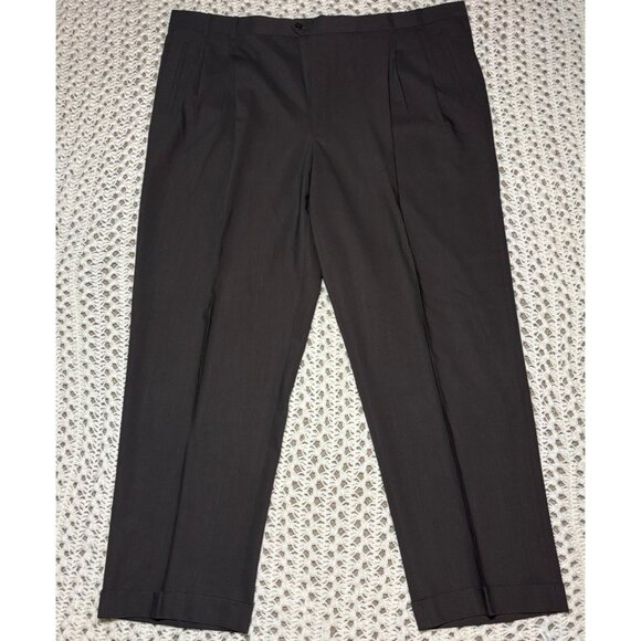 Zanella Jesse Rich Brown Pure Wool Dress Pants Slacks 48x32 Trousers Italy - Picture 1 of 10